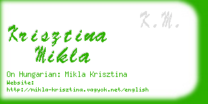 krisztina mikla business card